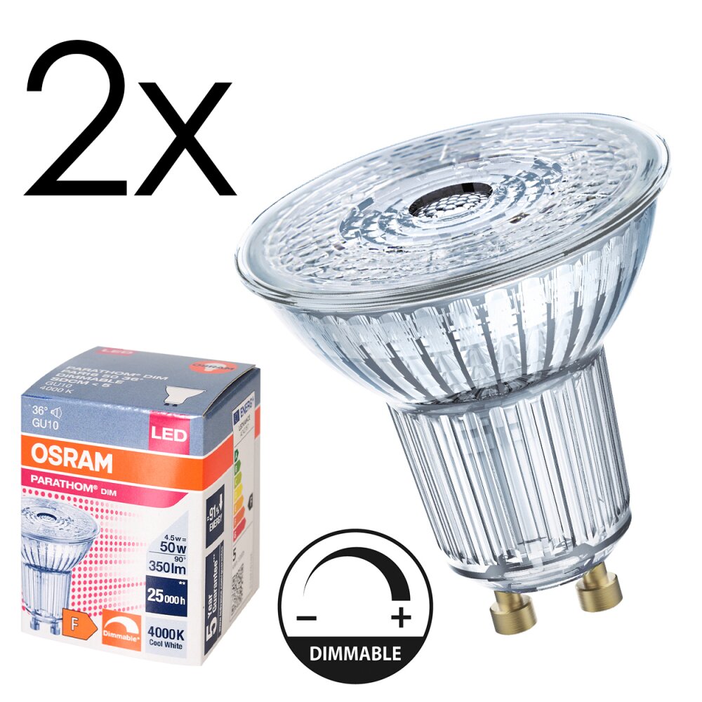 Osram GU10 LED 4.5 Watt neutralvit dimbar 350 Lumen main product photo