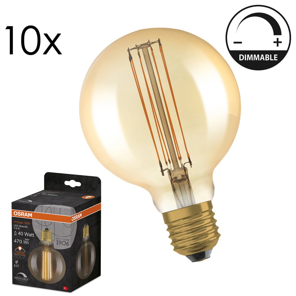 Osram E27 5.8 Watt varmvit dimbar 470 Lumen main product photo