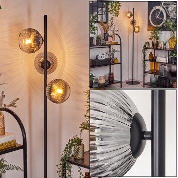 Koyoto Golvlampa Klart, Rökfärger, 3-ljuskällor Koyoto Golvlampa Klart, Rökfärger, 3-ljuskällor