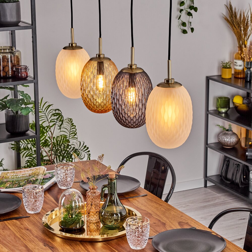 Nyberget Pendellampa, kullampa, Pendelbelysning Mässing, 4-ljuskällor main product photo