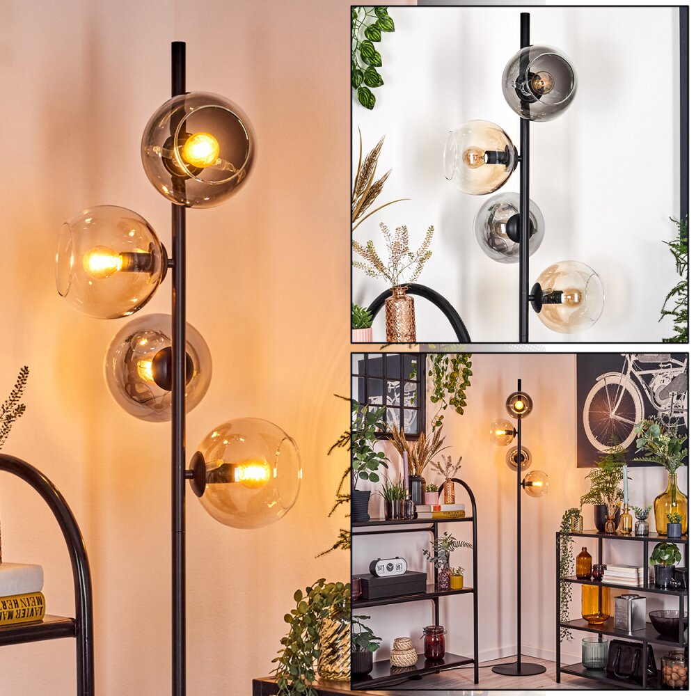 Koyoto Golvlampa 31 cm Amber, Klart, Rökfärger, 4-ljuskällor main product photo