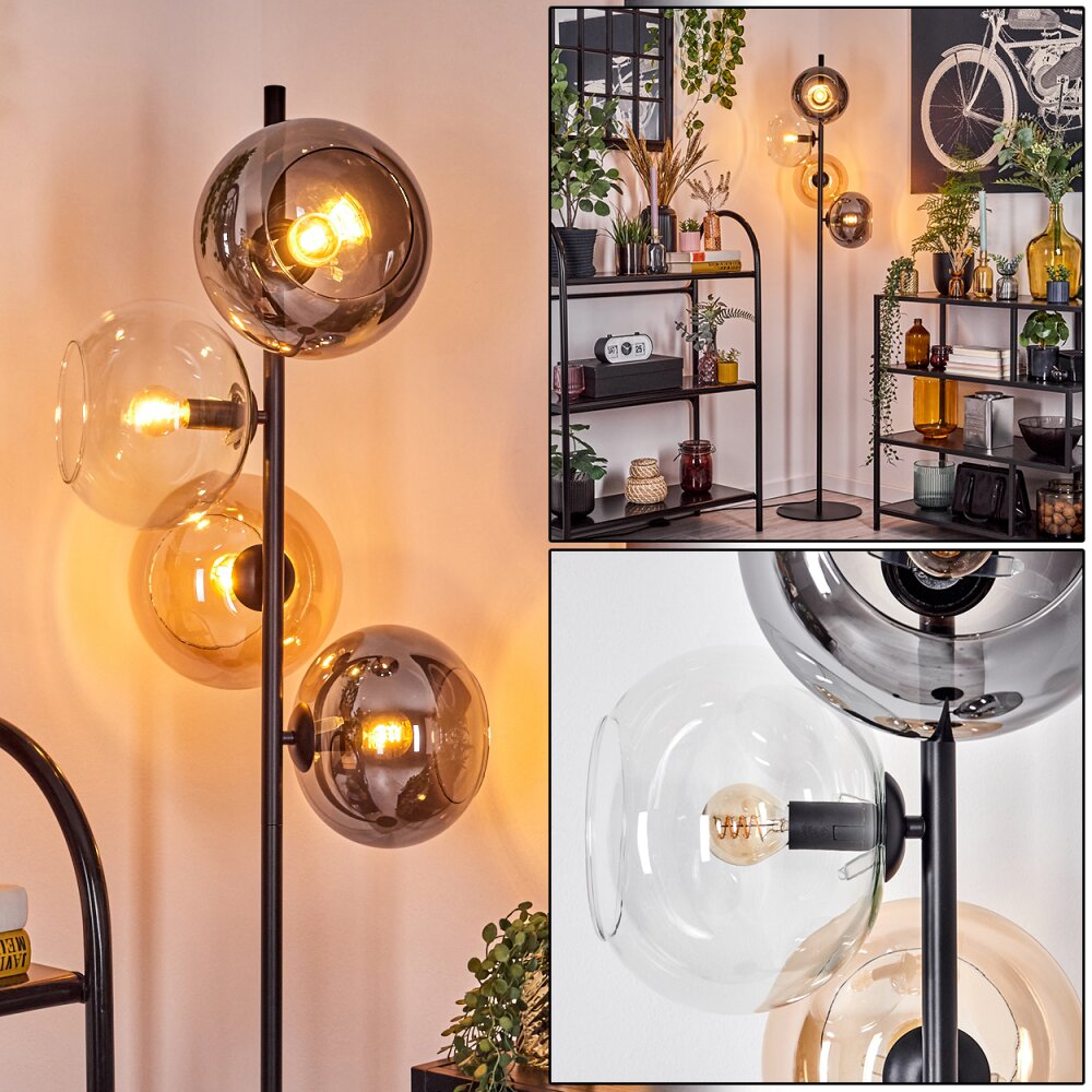 Apedo Golvlampa Amber, Klart, Rökfärger, 4-ljuskällor main product photo