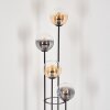 Gastor Golvlampa 30 cm Trä ljus, Svart, 4-ljuskällor