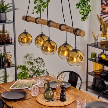 Ripoll Pendellampa, kullampa, Pendelbelysning Guld, Klart, 5-ljuskällor Ripoll Pendellampa, kullampa, Pendelbelysning Guld, Klart, 5-ljuskällor