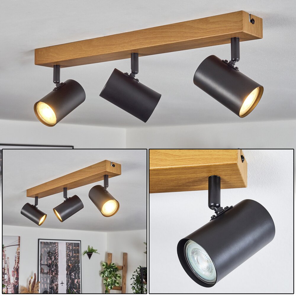 Gesteira Taklampa, Takstrålkastare Naturfärger, Svart, 3-ljuskällor main product photo