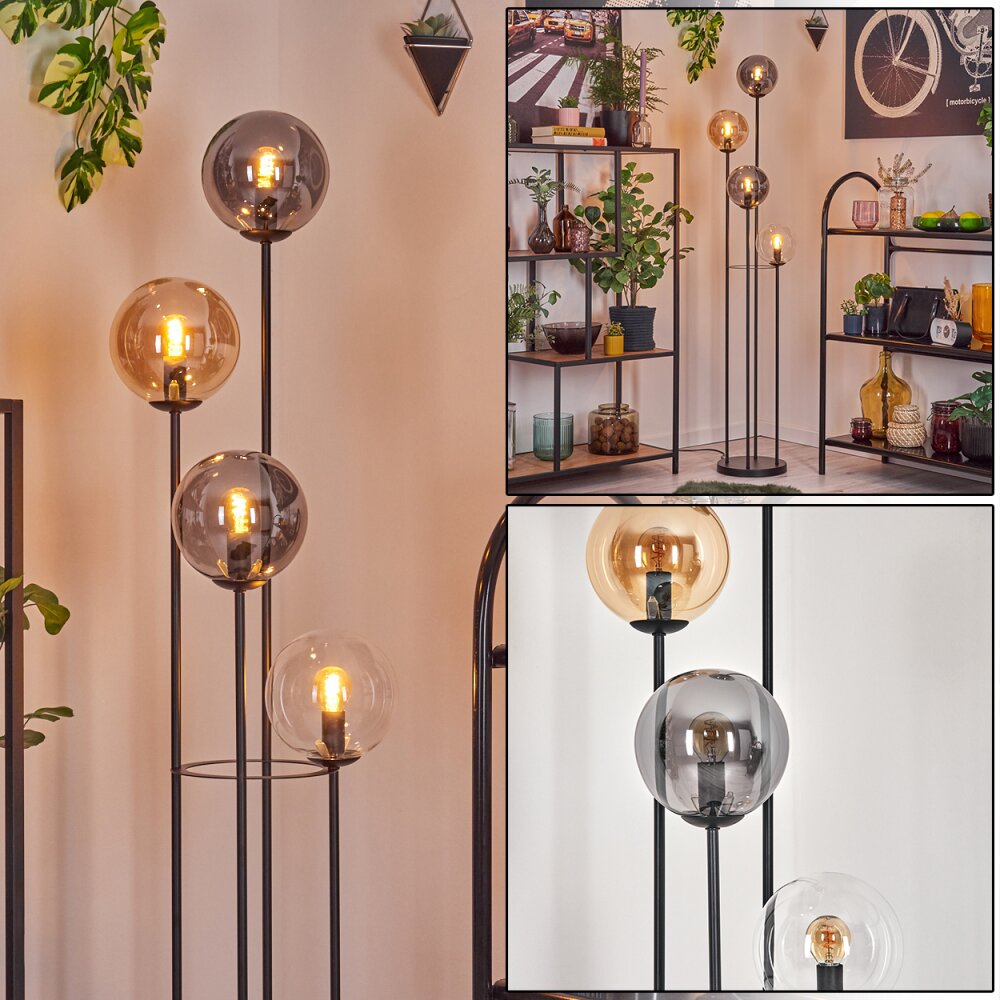Gastor Golvlampa 30 cm Amber, Klart, Rökfärger, 4-ljuskällor main product photo