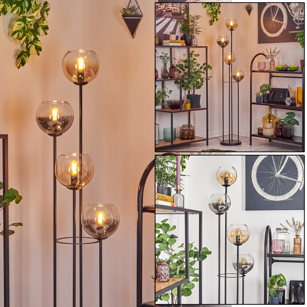 Koyoto Golvlampa 30 cm Amber, Klart, Rökfärger, 4-ljuskällor main product photo