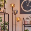 Koyoto Golvlampa 30 cm Trä mörkt, Svart, 3-ljuskällor