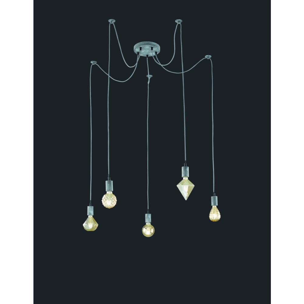 Trio Lampor Cord Pendelbelysning Grått, 5-ljuskällor main product photo