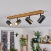 Gesteira Taklampa, Takstrålkastare träoptik, Svart, 4-ljuskällor