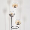 Koyoto Golvlampa 30 cm Trä ljus, Svart, 3-ljuskällor