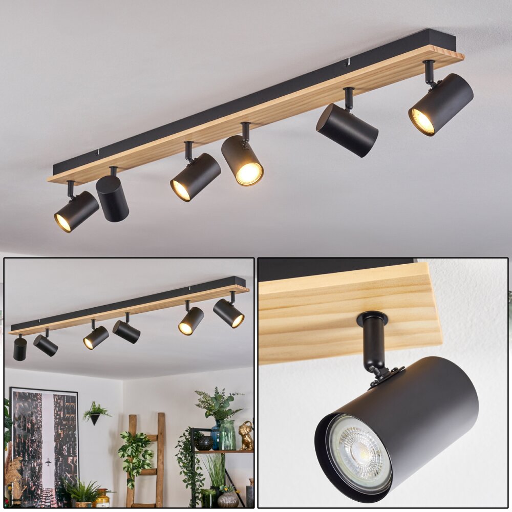 Gesteira Taklampa, Takstrålkastare Naturfärger, Svart, 6-ljuskällor main product photo
