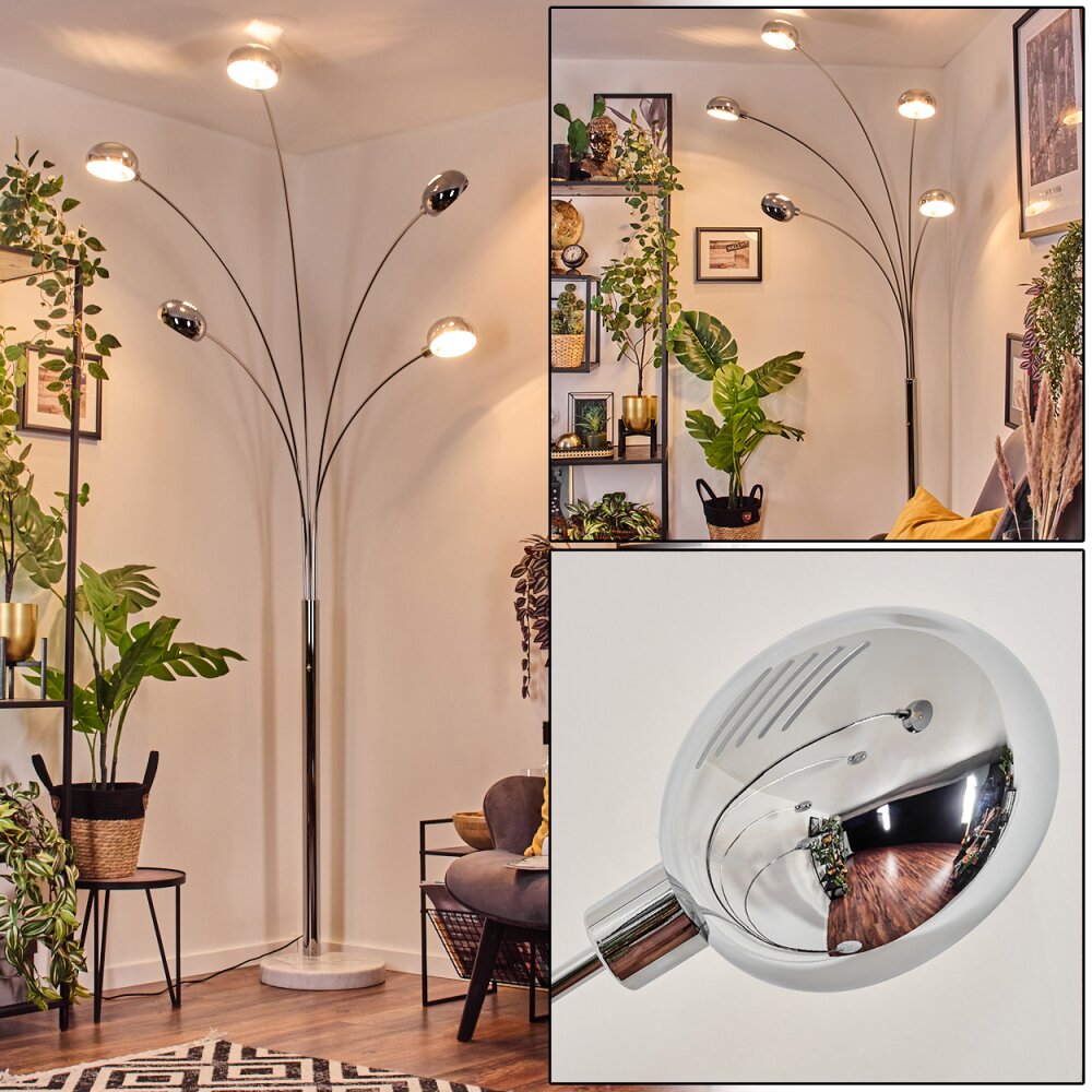 Nikkala Golvlampa Krom, Marmor, Vit, 5-ljuskällor main product photo
