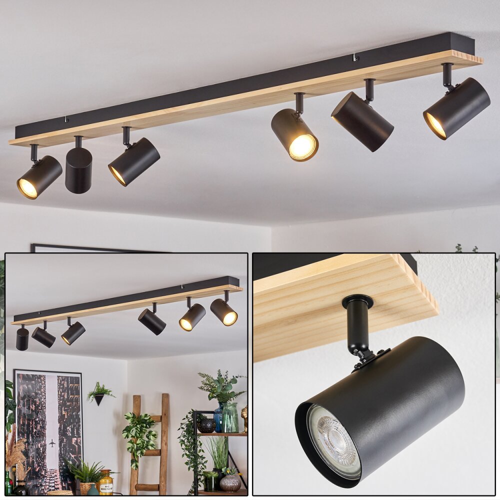 Gesteira Taklampa, Takstrålkastare Naturfärger, Svart, 6-ljuskällor main product photo