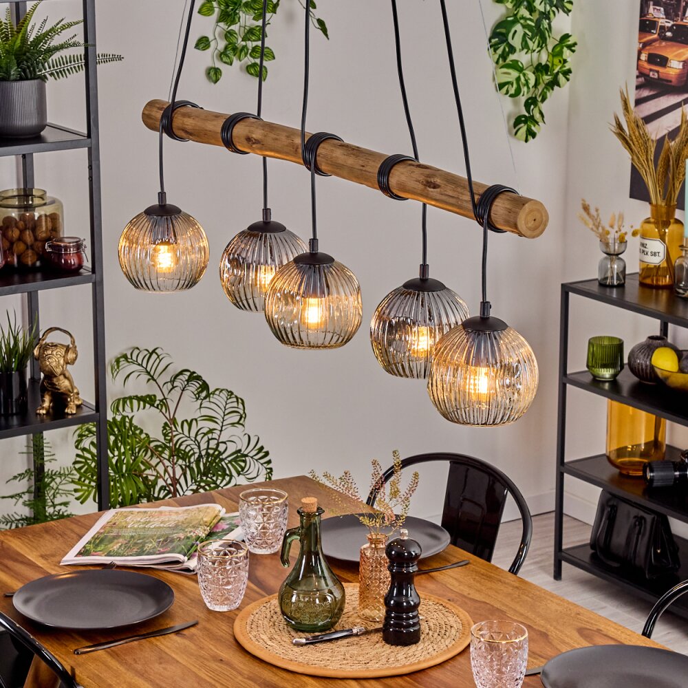 Ripoll Pendellampa, kullampa, Pendelbelysning Naturfärger, Svart, 5-ljuskällor main product photo