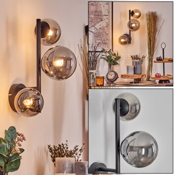 Chehalis kullampa, Vägglampa 23 cm Rökfärger, 3-ljuskällor