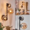 Chehalis kullampa, Vägglampa 23 cm Amber, Rökfärger, 3-ljuskällor