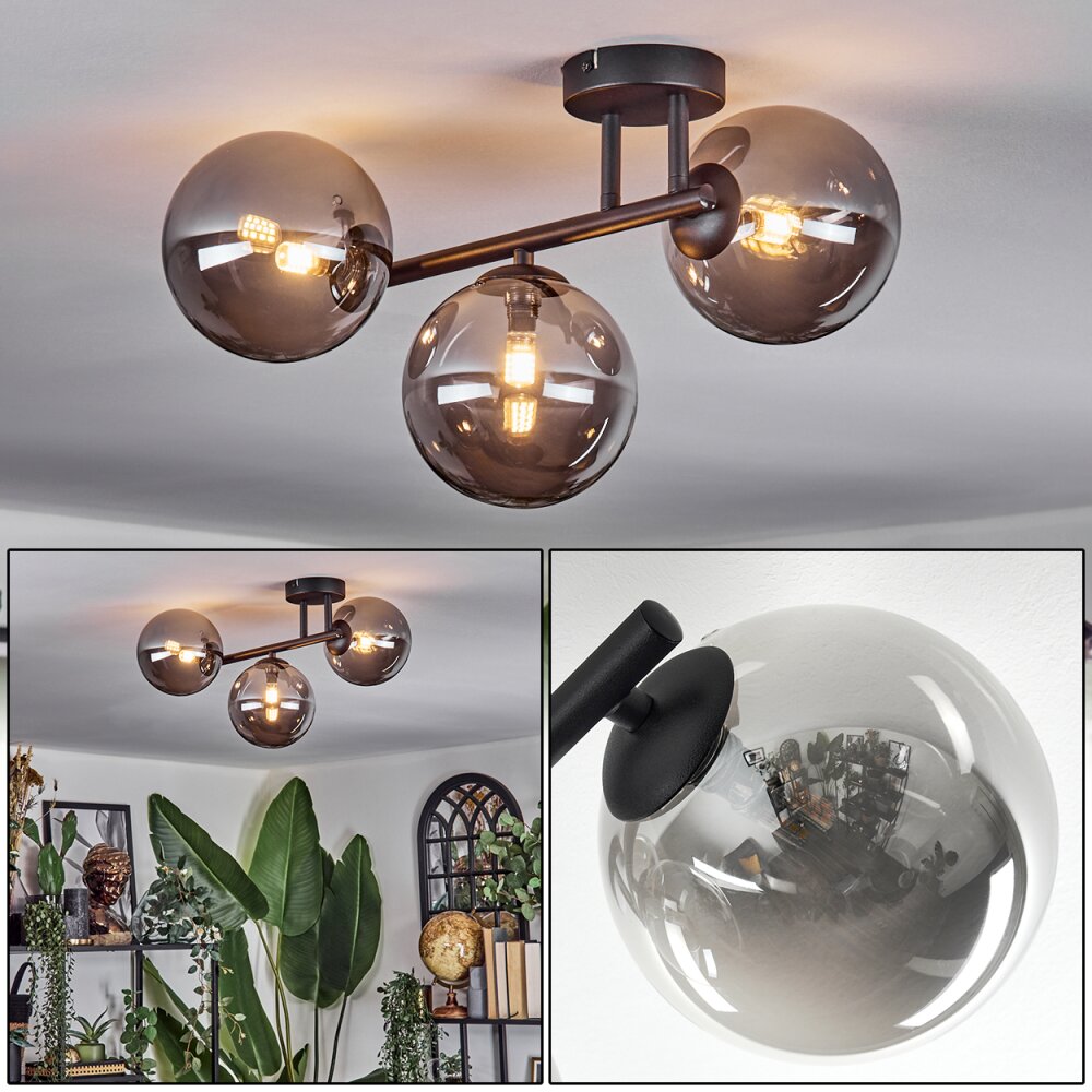 Chehalis Taklampa, kullampa Rökfärger, 3-ljuskällor main product photo