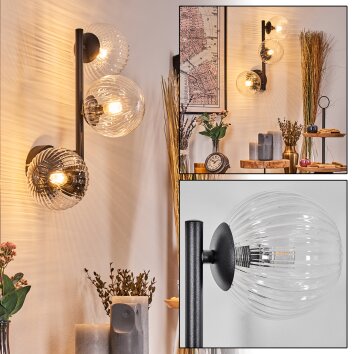 Chehalis kullampa, Vägglampa 23 cm Klart, 3-ljuskällor