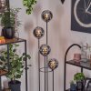Gastor Golvlampa Trä mörkt, Svart, 4-ljuskällor