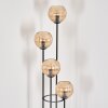 Koyoto Golvlampa 30 cm Trä mörkt, Svart, 4-ljuskällor