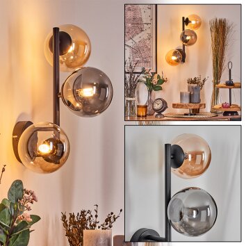 Chehalis kullampa, Vägglampa Amber, Rökfärger, 3-ljuskällor