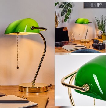 Tremoceira bankirlampa, Skrivbordslampa, Bordslampa Mässing, 1-ljuskällor