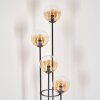 Gastor Golvlampa 30 cm Trä mörkt, Svart, 4-ljuskällor