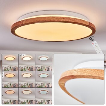 Nogueira Taklampa, Panel LED Vit, 1-ljuskällor, Fjärrkontroll