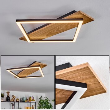 Cabanas Taklampa LED träoptik, Svart, 1-ljuskällor