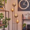 Koyoto Golvlampa 30 cm Trä mörkt, Svart, 4-ljuskällor