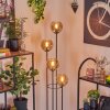 Koyoto Golvlampa 30 cm Trä mörkt, Svart, 4-ljuskällor