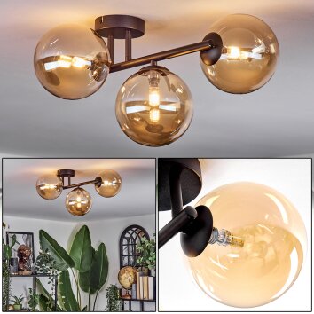 Chehalis Taklampa, kullampa Amber, 3-ljuskällor