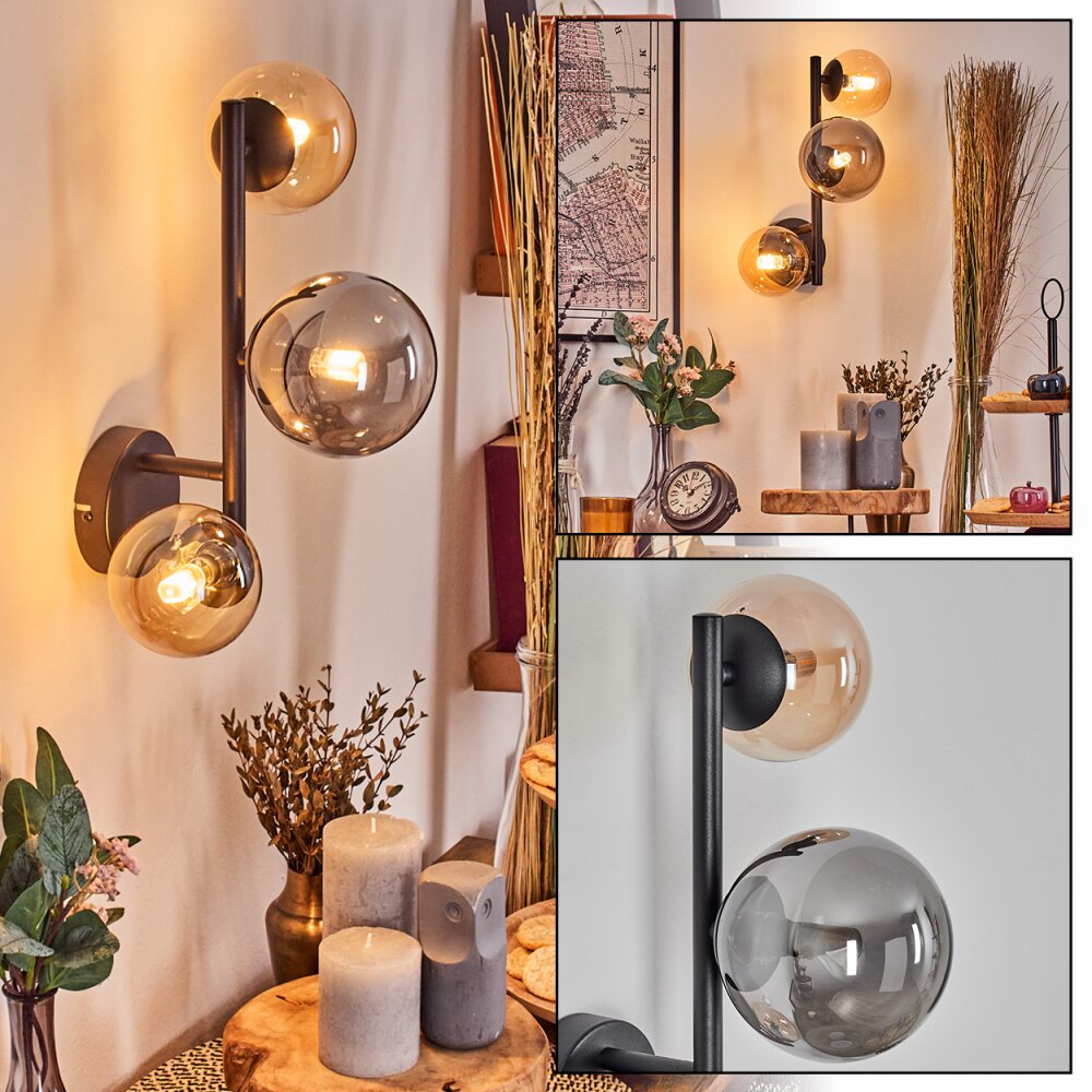 Chehalis kullampa, Vägglampa Amber, Rökfärger, 3-ljuskällor main product photo