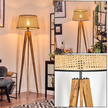 Ramila Golvlampa Naturfärger, Svart, 1-ljuskällor