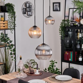 Koyoto Pendellampa, kullampa, Pendelbelysning Amber, Klart, Rökfärger, 3-ljuskällor