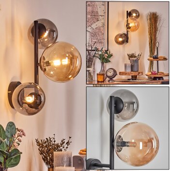 Chehalis kullampa, Vägglampa Amber, Rökfärger, 3-ljuskällor Chehalis kullampa, Vägglampa Amber, Rökfärger, 3-ljuskällor
