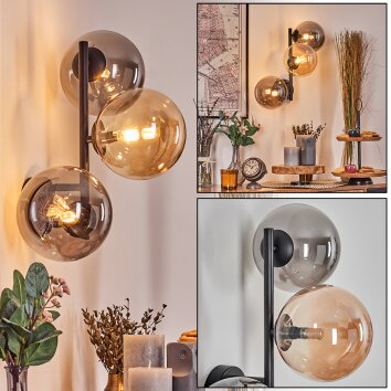 Chehalis kullampa, Vägglampa Amber, Rökfärger, 3-ljuskällor