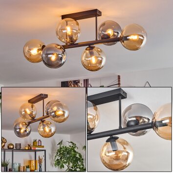 Gastor Taklampa, kullampa Amber, Rökfärger, 6-ljuskällor Gastor Taklampa, kullampa Amber, Rökfärger, 6-ljuskällor