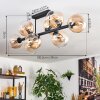 Gastor Taklampa, kullampa Amber, Klart, 8-ljuskällor
