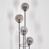 Gastor Golvlampa 30 cm Trä mörkt, Svart, 4-ljuskällor