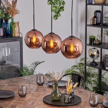 Koyoto Pendellampa, kullampa, Pendelbelysning Kopparfärg, 3-ljuskällor
