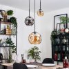Ripoll Pendellampa, kullampa, Pendelbelysning Amber, Rökfärger, 3-ljuskällor
