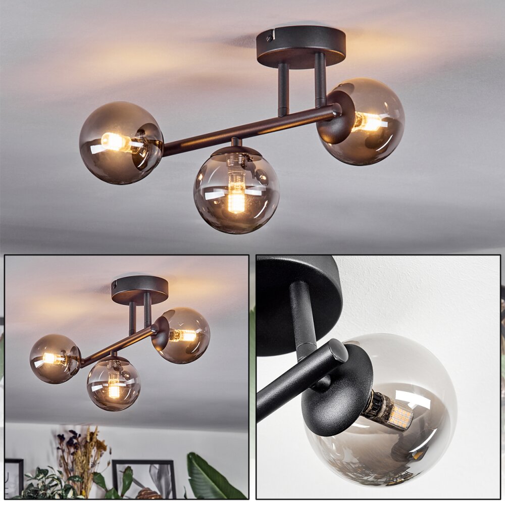 Chehalis Taklampa, kullampa Rökfärger, 3-ljuskällor main product photo