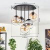 Gastor Taklampa, kullampa 45 cm Amber, Klart, Rökfärger, 5-ljuskällor
