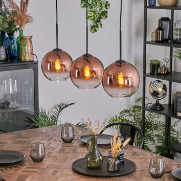 Koyoto Pendellampa, kullampa, Pendelbelysning Klart, Kopparfärg, 3-ljuskällor Koyoto Pendellampa, kullampa, Pendelbelysning Klart, Kopparfärg, 3-ljuskällor