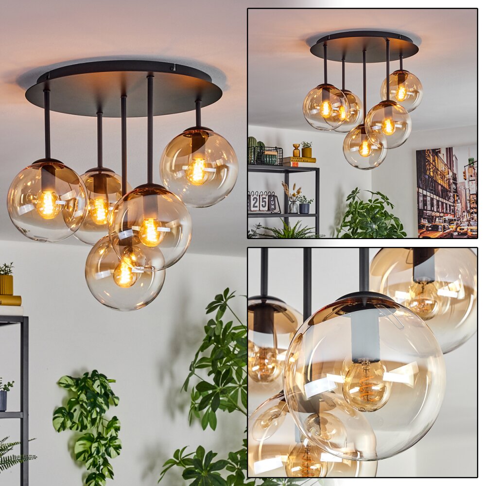 Gastor Taklampa, kullampa 45 cm Amber, Klart, 5-ljuskällor main product photo