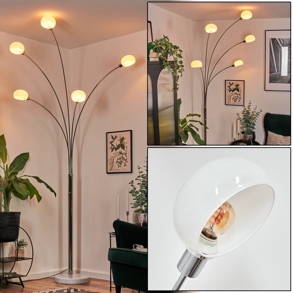 Nikkala Golvlampa Krom, Vit, 5-ljuskällor main product photo