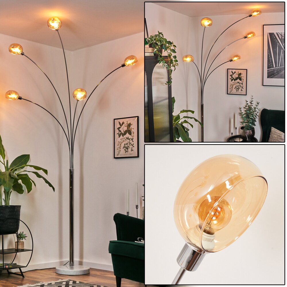 Nikkala Golvlampa Krom, Vit, 5-ljuskällor main product photo