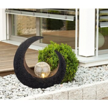 Globo MOND Solcellsfigur, Solcellslampa LED Brun, 1-ljuskällor